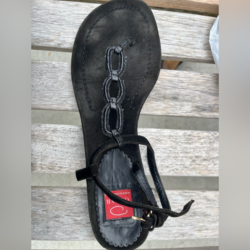 OSCAR DELA RENTA  SZ 9.5 GOOD COND, black sandals